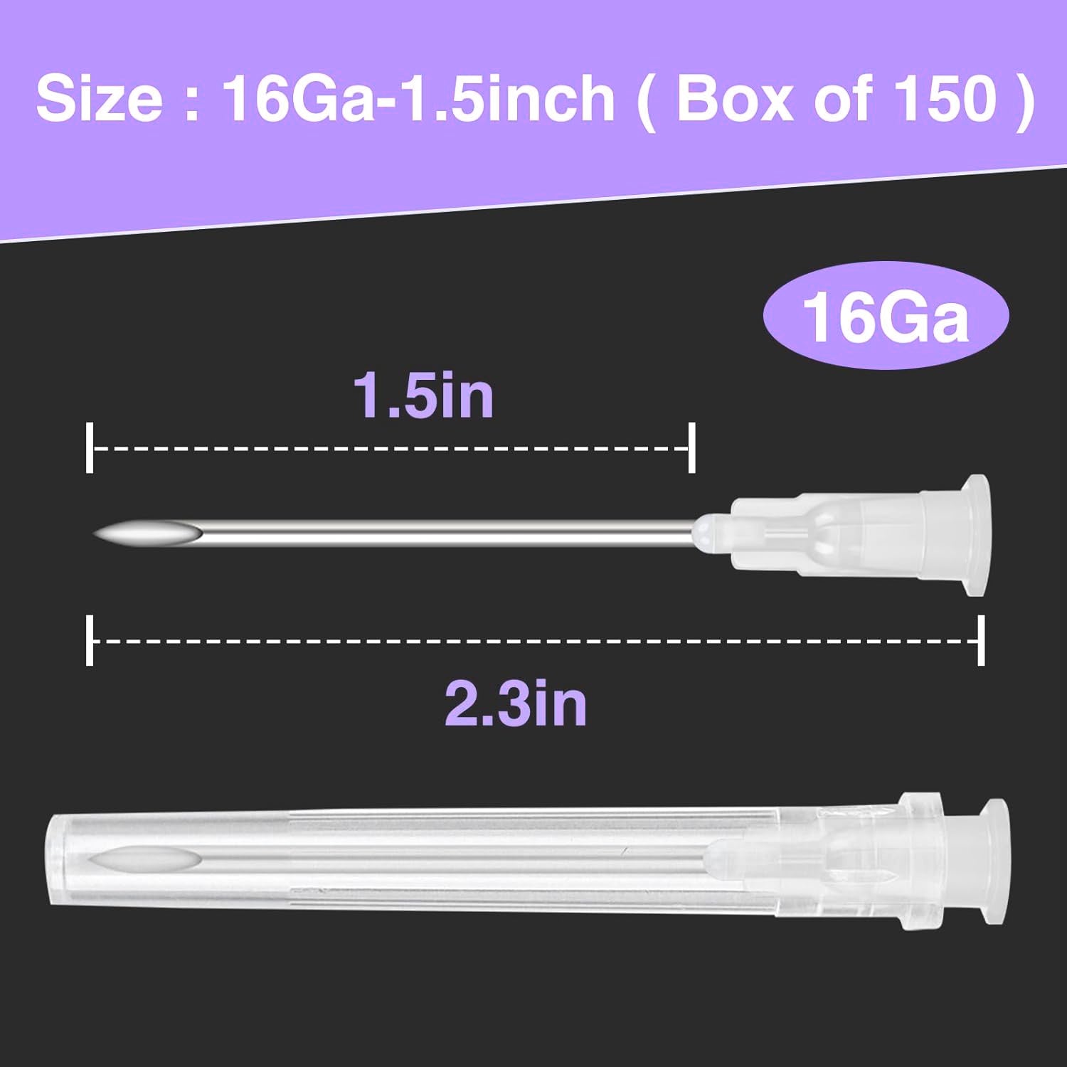 Sterile 16G 1.5" Luer Lock Disposable Syringe Needles