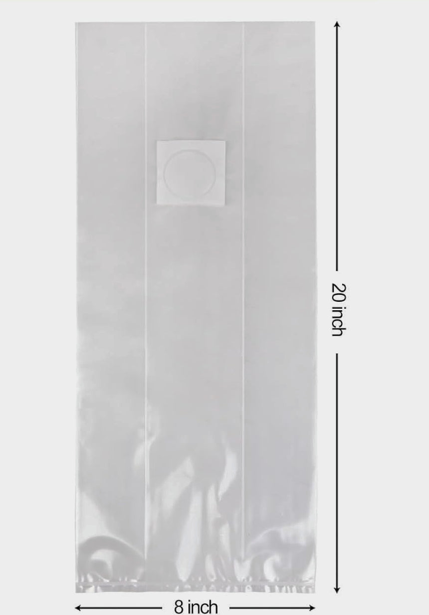 Premium 0.22 Micron Large Spawn Bags 8"x5"x20" (Case of 800)