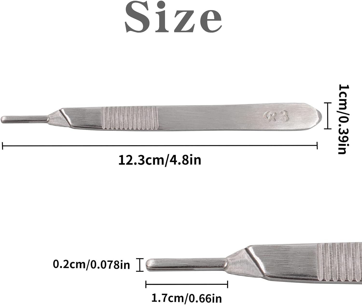 Stainless Steel Scalpel Handle #3 Size Blade Holder With Blade Samples